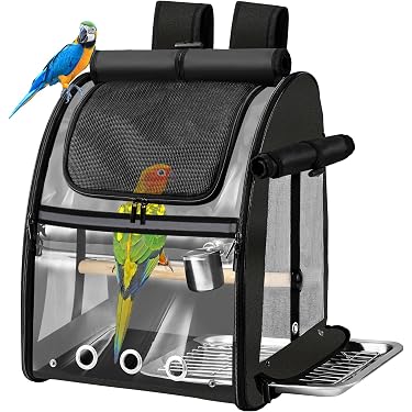 Vogel-Rucksack Transportabel – Atmungsaktive Tragetasche Mit Sitzstange Für Papageien & Sittiche