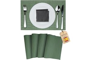 Mondiroso. Pack de 4 Manteles Individuales Mesa Lavables. Salvamanteles Individuales Antideslizantes Mantel Individual para Mesa de Comedor y Cocina. (4, Verde Bambu)