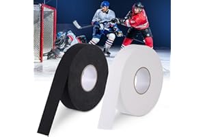 Huiguli Racket Tape, 2 Rolls Waterproof Ice Hockey Tape, 25 m x 25 mm, Self-Adhesive Grip Tape, Sports Tape, Non-Slip Grip Tapes for Hockey Sticks, Tennis Rackets, Badminton Racket (Black & White)