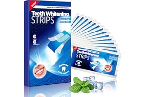 CELAKEETY Teeth Whitening Strips, Teeth Whitening Kits: 28 Pcs 14 Packs, Non-Slip & Sensitivity-Free, Up to 8 Levels Whiter with Sage Scent