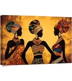 Artery8 Wandkunst-Druck „African Drum Players“ – 18x24 Zoll, Gerahmt, Farbenfrohes Ölgemälde-Design