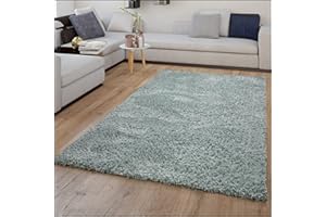 TT Home Tappeto Soggiorno Tappeto Salotto Pelo Lungo Monocolore Moderno Morbido, Colore: Turchese Chiaro, Dimensione:140x200 cm