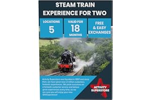 Activity Superstore Steam Train Gift Experience Voucher For Two, Available at 5 UK Locations, 18-month Validity, Experience Days, Train Gifts, Couples Gifts, Retirement Gifts