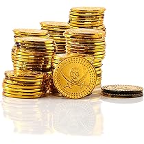 Pirate Treasure Chest With 320 Coins & Gems - Kids Dress-Up & Party Supplies