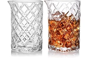 Tebery 2 Stück 700ml Cocktail Mixing Glas, Crystal Cocktail Mixing Krug, dicker Boden nahtlose Bar Mixing Pitcher für Martini, Mojito