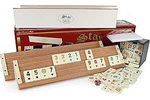 SEMUS Original Star Rummy/Okey Gold aus Holz Plastik mit Melamin Steine Okey Takimi (Hell)