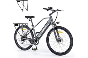 Vufprye Hillmiles 26" Bicicleta Electrica para Adultos con Sensor de Par y Frenos Hidraulicos, Autonomia 100km, 36V 13AH Bateria Extraible, Mountain E-Bike para Desplazamientos Off-Road