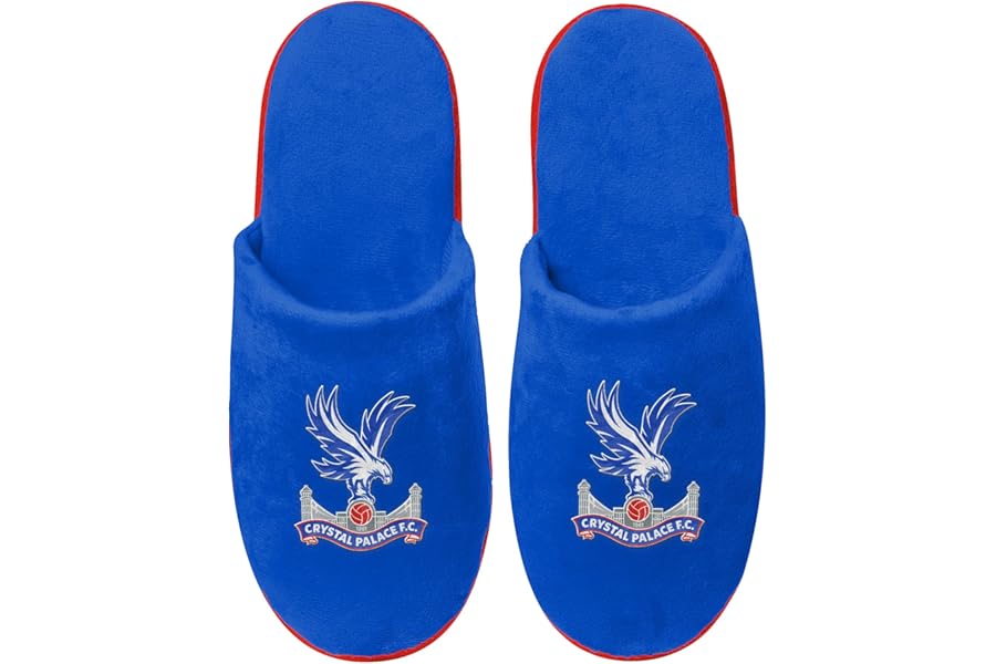 FOCO Officially Licensed Crystal Palace FC Split Colour Slide Football Slippers Medium 8-9