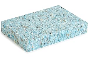 Yoga Studio Recycled Foam Single Yoga Block 30 x 20 x 5cm, Recycled Full-Chip Lightweight Yoga Block, Shock Absorbent, Multi-Coloured