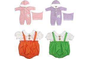 ZWOOS ubranka dla lalek 30-40 cm, kompatybilne z JC Toys, Manhattan Toy itp, prezenty dla dziewczynek, dzieci, 4-pak