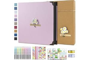 Vienrose Album de Fotos 10x15 Scrapbook con Espiral (60 Páginas Negra) Pegar y Escribir DIY Scrapbooking Álbum de Recortes para Familia Bebé, Aniversario Bodas, Vacaciones, 30x30 cm