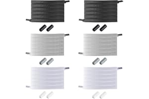 BOXLUNT 6 Paires Lacets Elastique Plat Sans Noeuds avec Fermeture en Métal pour Enfant et Adulte, Adaptés aux Chaussures de Sport Course - 3 Couleurs