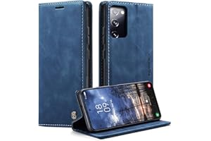 Monweicz Etui do Sansung Galaxy S20 FE, Szczelina na karty, podpórka, Odporny na wstrząsy, premium ze skóry PU portfel, Flip Magnetyczny Skórzane etui do Sansung Galaxy S20 FE-Niebieski