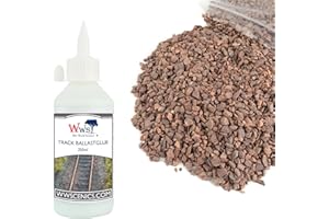 WWS WAR WORLD SCENICS War World Scenics Kit 500g Pietre da Massicciata Rosse Medie & 250ml Colla per Massicciata - Modellismo Ferroviario Diorama