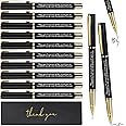 PerKoop 10 Pcs Thank You Gifts Inspirational Ballpoint Pens with Gift Boxes Motivational Quote Pen Bulk Appreciation Gifts for Employee Coworker Teacher Nurse Friends Gifts (Black,Difference)