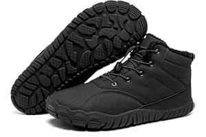 YINGCSM Winterstiefel Herren Barfußschuhe Warm Gefüttert Schneestiefel Winterschuhe Herren