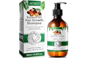 ROONGDUUDLL Batana Oil Haarwuchs Shampoo, 300ml Haarausfall Shampoo für dünner werdendes Haar für Frauen und Männer, Haar Verdickungs Shampoo für dickeres, volleres Haar mit Rosmarin, Arganöl & Zwiebel Biotin