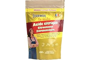 STARWAX THE FABULOUS - Acide Citrique - Détartre les appareils ménagers - Enlève le calcaire - Fait briller la salle de bain - 100% d'origine naturelle - Maxi format 2.5kg