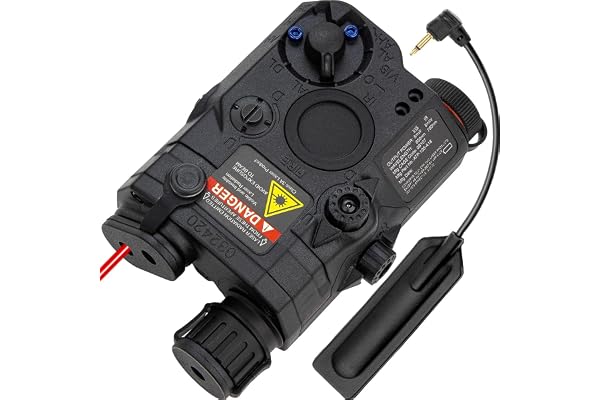 Airsoft PEQ-15 IR Laser + Visible Red Laser + White LED Flashlight (Black)