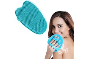 HIEERBUS Spazzola per doccia in silicone morbido per il bagnoschiuma, esfoliante per massaggiare la pelle secca, guanto per spazzolatura della pelle secca
