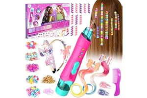 Fozcmisw Regalo per ragazze 5 6 7 8 9 10 anni – Set di accessori per capelli per ragazze con treccia per capelli, perline fai da te e aiuto per intrecciare, cerchietto per capelli e clip per capelli