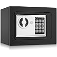 BaVekHak Safe Box - Digital Password & Key Backup, Steel, Black, Home, Hotel, Office, Dorm, Money, Cash, Jewelry, Documents, Photos, 0.23 cu ft, 6.07 lbs, Wall/Floor Mount