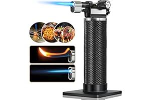 WANBRO Kitchen Blow Torch, Adjustable Jet丨Soft Flame, Refillable Butane Gas Lighter for Cooking, Creme Brulee, Welding & Soldering, Resin Art (Gas NOT Included)