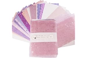 BESTYIJO 30 Pcs Scrapbook Paper, Vintage Textured Paper for Scrapbooking Paper, 6 * 8 Inches Mesh Papers Handmade Paper for Scrapbook Supplies for DIY Crafts, Gift Wrap Decoration, Junk Journaling, Card Making