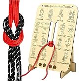 NCEJNY Wooden Knotting Practice Kit with Stand and Ropes, Training Board for Survival Knots, Camping and Climbing, Educationa
