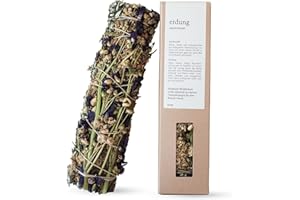 ‎KRUUT Kruut – Erdung Premium Bio Räucherbündel aus Beifuß, Holunder & Malve - 100% heimische Wildkräuter Räucherbund zum Räuchern - Räucherwerk frisch, beruhigend entspannend gegen Stress zum Yoga
