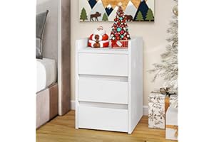 ‎YITAHOME YITAHOME Nachttisch mit 3 Schubladen und Netzteil, Nachtkommode mit Ladestation, 2 USB-Anschlüssen und Steckdosen, wasserfester Beistelltisch für Wohnzimmer und Schlafzimmer, 35 x 40 x 60 cm (Weiß)