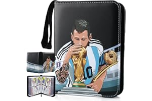 BINGGUNYO Libro de cromos de fútbol de Ronaldo, Album Cartas Colección Tarjetas Cremallera Grande 60 Páginas con Capacidad para 480Cartas (meixi)