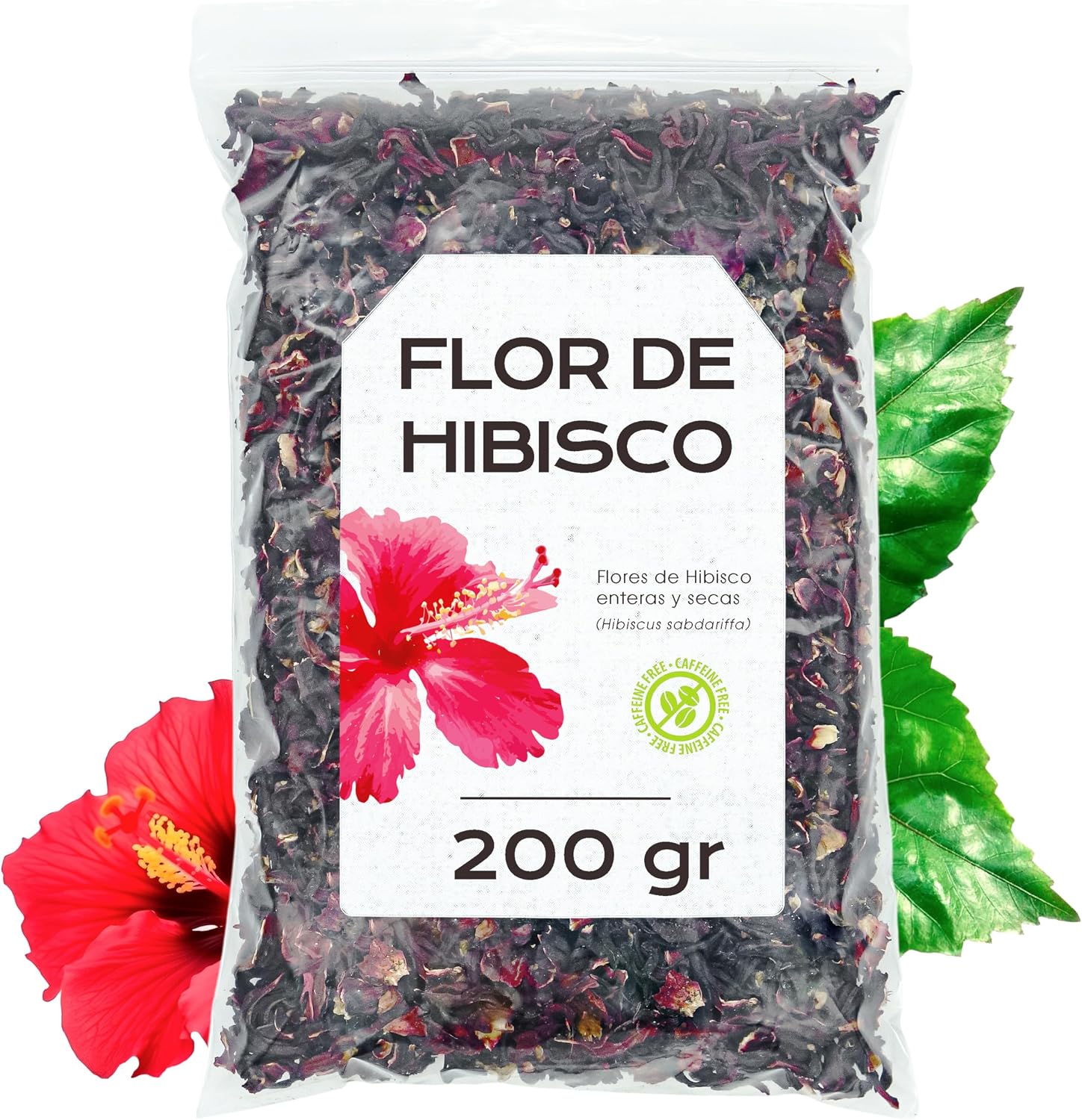 Flor de Jamaica para Adelgazar 200g - Te de Hibisco para Reducir Hinchazon de Barriga - Infusion Antioxidante y Natural para Bajar de Peso - Te Frio Detox para Aliviar Inflamacion