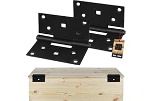 KOTARBAU® 2 x Charnière INOX à congé chantier 90x95mm en acier noir peint par pulvérisation| Charniere Porte Lourde |Charniere Inox |Charnières de Portes |Charniere Plate |Charnieres |Charnière Porte