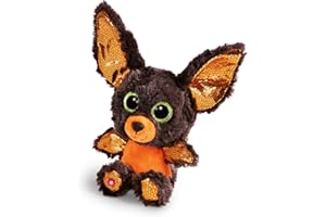 NICI Glubschis: Das Original – Glubschis Halloween Fledermaus 15 cm I Kuscheltier Fledermaus mit großen Augen I Flauschiges Plüschtier mit Glitzeraugen ab 0 Monaten I braun / orange – 46305