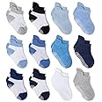 Zaples Baby Non Slip Grip Ankle Socks with Non Skid Soles for Infants Toddlers Kids Boys Girls