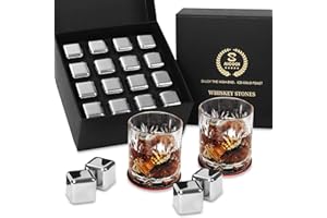 ‎SAICOOS Geschenke für Männer - Eiswürfel Edelstahl Wiederverwendbare Metall Whisky Steine für Jahrestag Und Geburtstag Personalisierte Geschenk für Ihn Ehemann Mann Papa Freund (16Stück Eiswürfel)