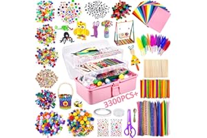 Purpledi 3300+ Pièces Kit Bricolage Enfant, DIY Activité Manuelle Loisir Creatif, Activés Manuelles Artistiques Cadeau Garçon et Fille ge 3+ Ans, Activites Manuelles pour Enfants, Loisirs Créatifs