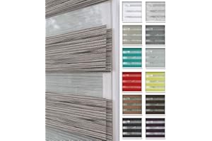 ‎HOME-VISION Home-Vision® DuoRollo Klemmfix, Doppelrollo ohne Bohren mit Klämmträgern, Rollos für Fenster und Türen (Holzlook Grau, B65cm x H220cm)