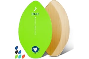 BPS New Zealand 'Gator' Skimboards with Colored EVA Grip Pad and High Gloss Clear Coat | Wooden Skim Board for Kids and Adults | Choose from 3 Sizes