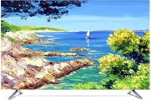 NAKAN Copertura TV Antipolvere Protezione Universale da 20"-80" per Schermi Piatti Curvi Copri Televisori Moderni per Interni con Stampa di Paesaggi in Poliestere(Color:Riverside,Size:55in)