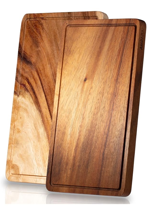 Continenta Olivenholz Schneidebrett – Naturbelassen, Geölt, 25x15x1,2cm, Einzigartiges Küchenbrett Für Gemüse & Mehr