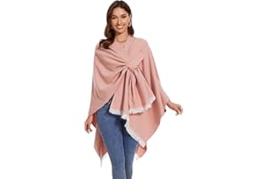 colornival Chal Elegante para Mujer Capa Frontal Abierta Poncho Suave, Adecuado para Primavera, Otoño e Invierno