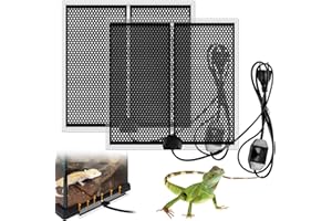BYZESTY Lot De 2 Tapis Chauffant Reptile, 14W 28X28CM Tapis Chauffant Terrarium, Tapis Chauffant Pour Reptiles, Réglable Avec Contrôle De La Température Coussin Chauffant, Pour Tortue, Serpents, Lézards
