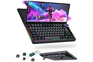 BUNOSDIAS Kwumsy K3 Tastiera Meccanica Gaming Da Gioco Touchscreen-13" E 83 Tasti Tastiera Meccanica RGB LED Retroilluminata N-Key Compatta,Plug Play per Windows Mac (Layout UK QWERTY)Schermo Pieghevole 75°