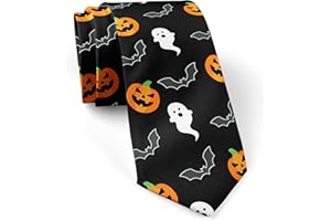 Gaakvrr Halloween Tie for Men, Funny Men's Tie Holiday Season Party Gifts Pumpkins/Bats/Ghost Neckties for Halloween, Holiday Festival Ties for Men