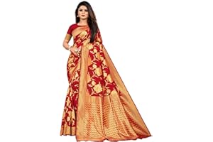 BishtHub Fashion Damen Art Seide gedruckt Indischer Sari mit ungenähtem Blusenstück