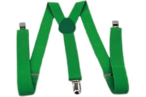 MEISHINE® 2.5 * 100cm Unisex Uomo Donna Bretelle Y Forma Bretelle Regolabile ed Elastico per Pantaloni 3 Clips