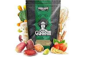 Guarani Ashwagandha Cactus 0,5 kg | Ziołowa yerba mate 500 g | Ashwagandha, żeń-szeń, kwiat opuncji figowej | Moc naturalnej kofeiny | Herbata yerba mate z Paragwaju