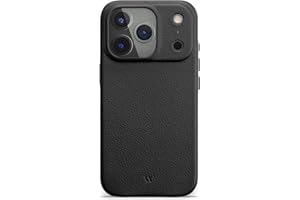 WIIUKA Etui do iPhone 17 Pro Max, skórzane etui z Niemiec, bardzo cienkie, etui premium na telefon komórkowy, Case, Qi, skiin, czarne